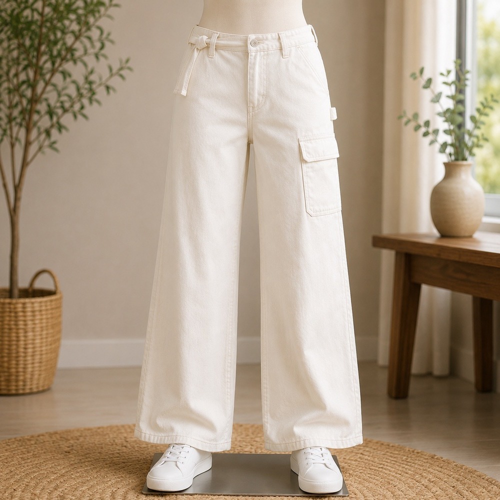 NWT Sofia Jeans Margot Wide Leg Pants Womens 18 White Wonder Stretch Belted